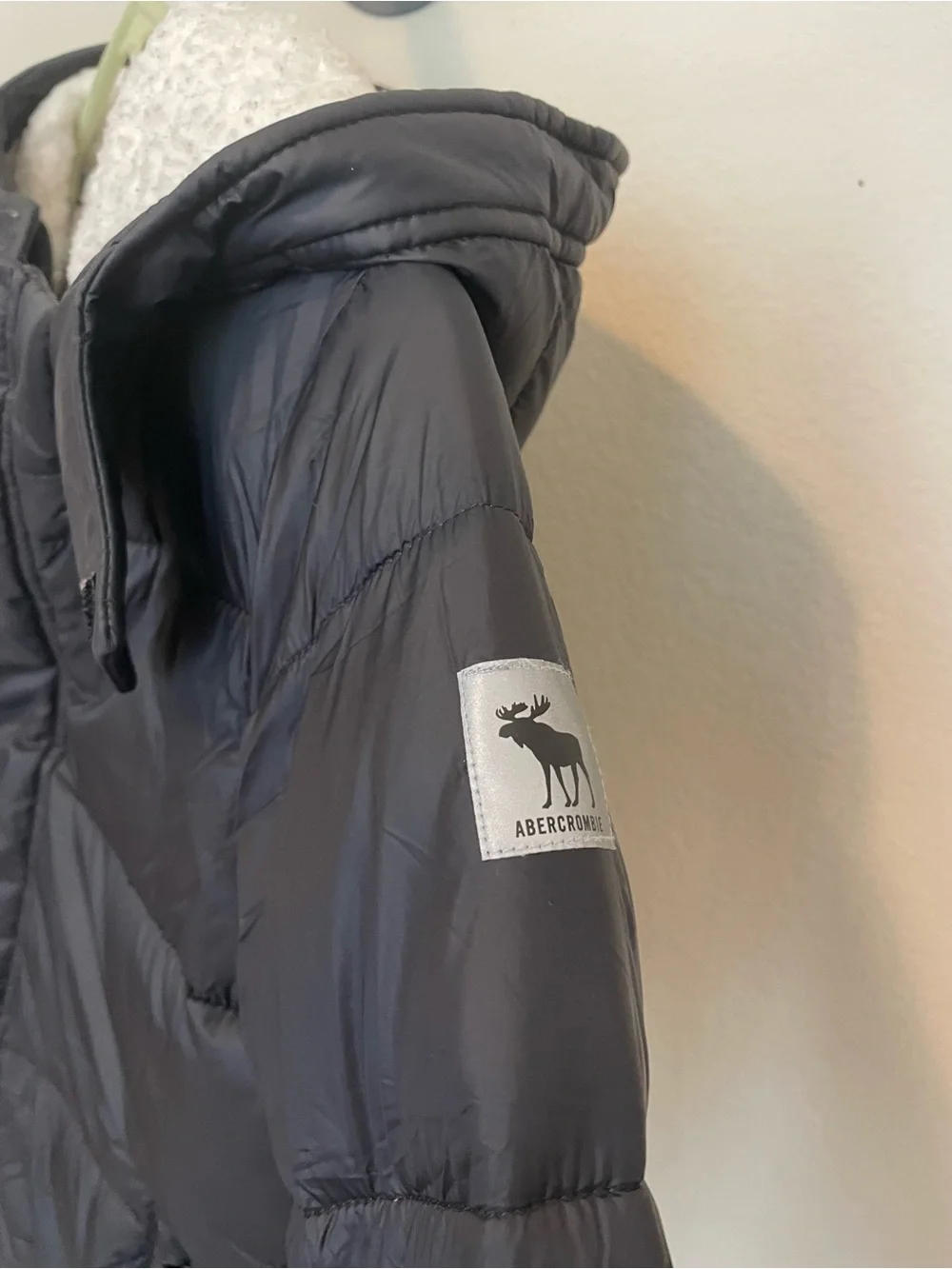 abercrombie kids Black Puffer Coat with Hood